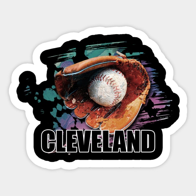 Retro Proud Team Name Cleveland Classic Style Baseball Sticker by WholesomeFood